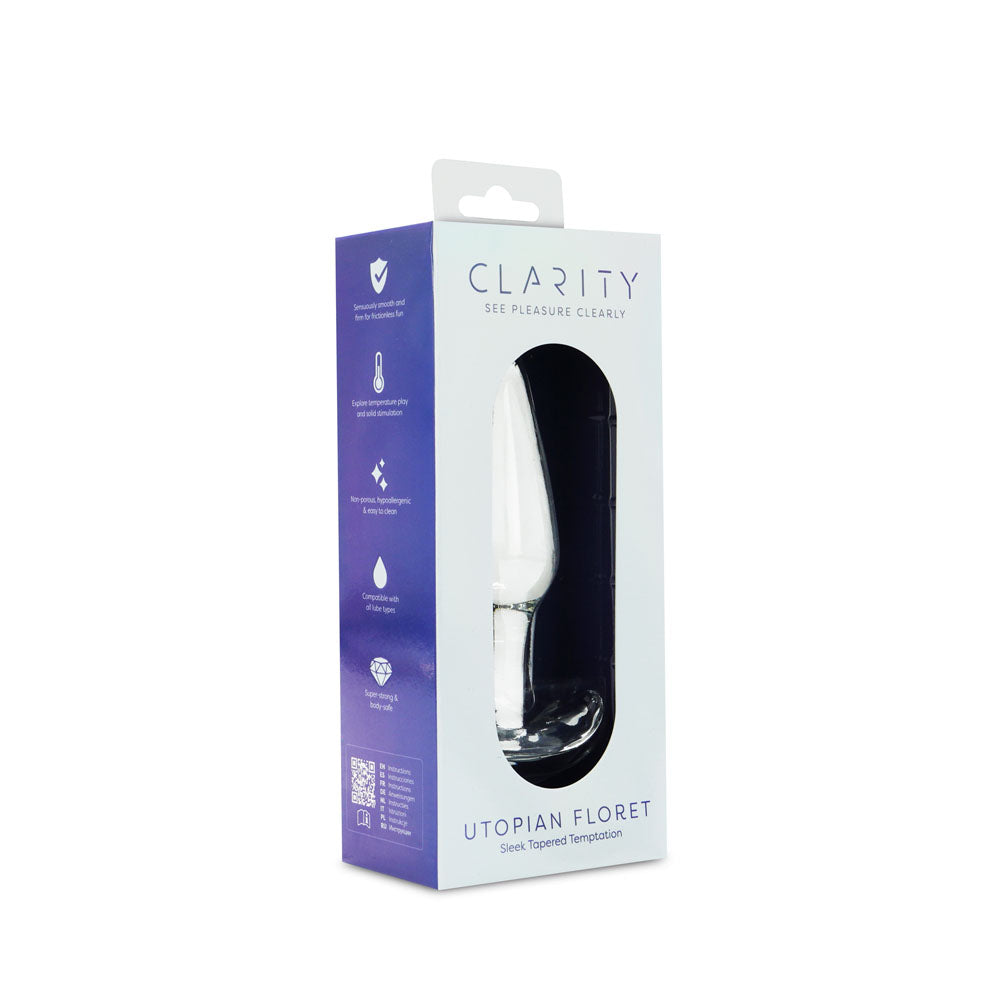 Clarity - Utopian Floret - Clear 11 cm Glass Butt Plug