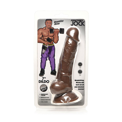 Fantasy JOCK Weightlifting Wesley 7" Dark Dildo with Balls