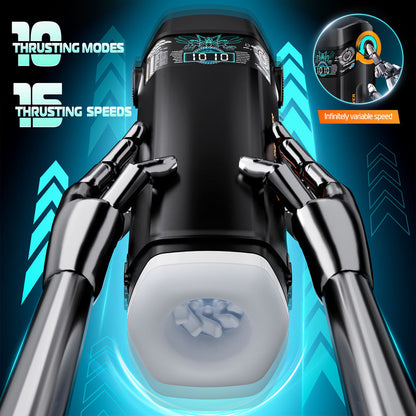 CyberSkin The Titan - Black USB Rechargeable Thrusting & Vibrating Auto Masturbator with Heater