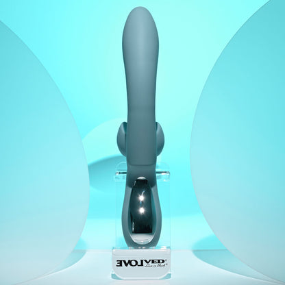 Evolved TAKE YOUR FLICK - Grey 24.1 cm USB Rechargeable Vibrator with Flicking Clitoral Stimulator