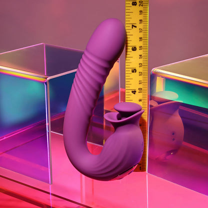 Evolved DEEP ECSTASY - Purple 16.5 cm USB Rechargeable Thrusting and Tapping Vibrator