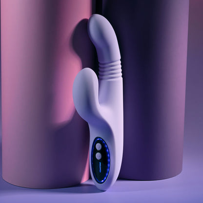 Evolved PEP TALK - Purple 23.3 cm USB Rechargeable Thrusting Vibrator with Tapping Clitoral Stimulator