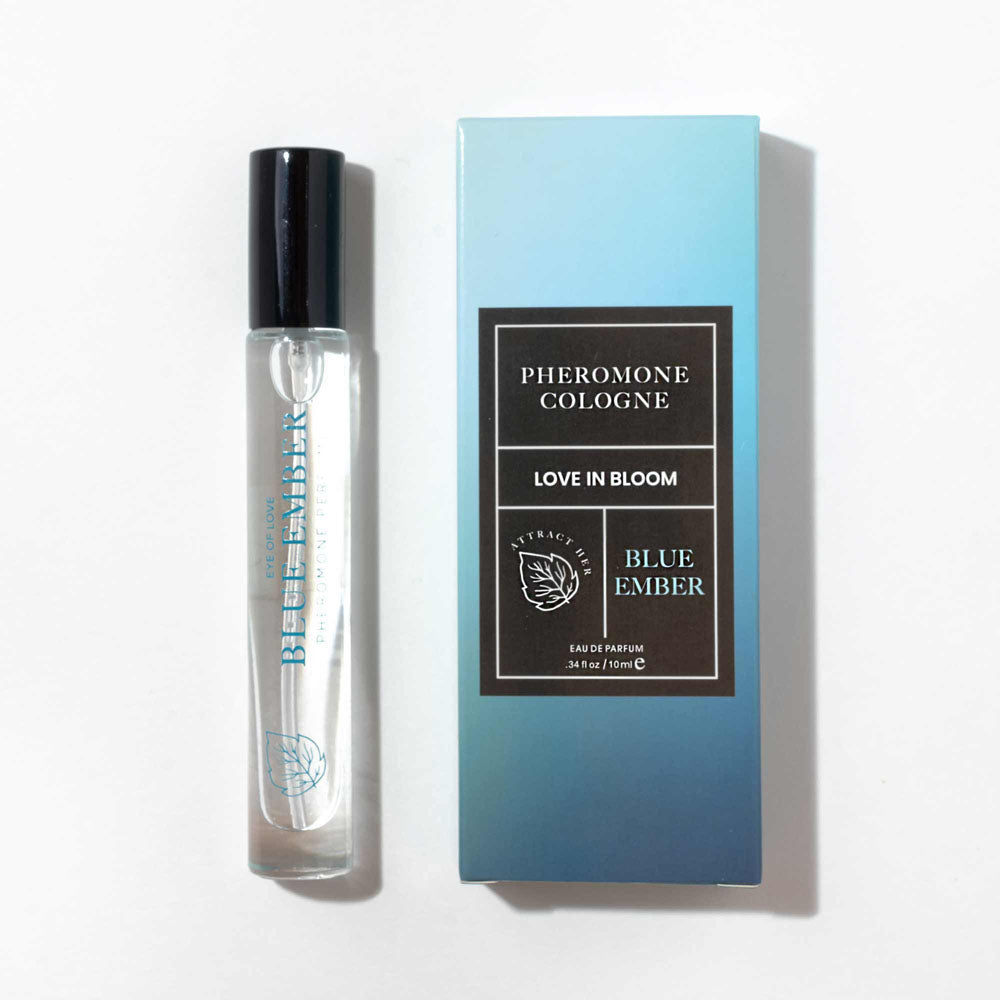 Eye Of Love Love In Bloom Blue Ember Pheromone Cologne - 10ml - Citrus & Cedar Scented Pheromone Cologne for Men to attract Women - 10 ml Spray