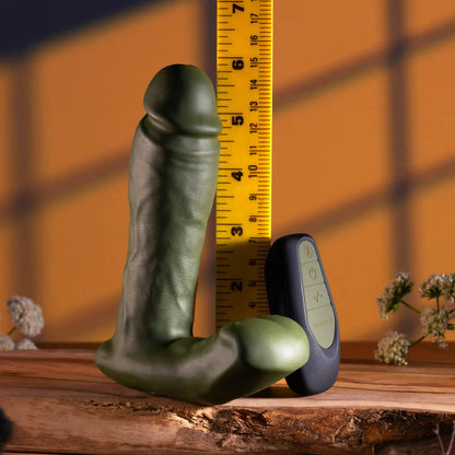 Gender X THE HUNK - Green 15.2 cm USB Rechargeable Thrusting Vibrator with Remote