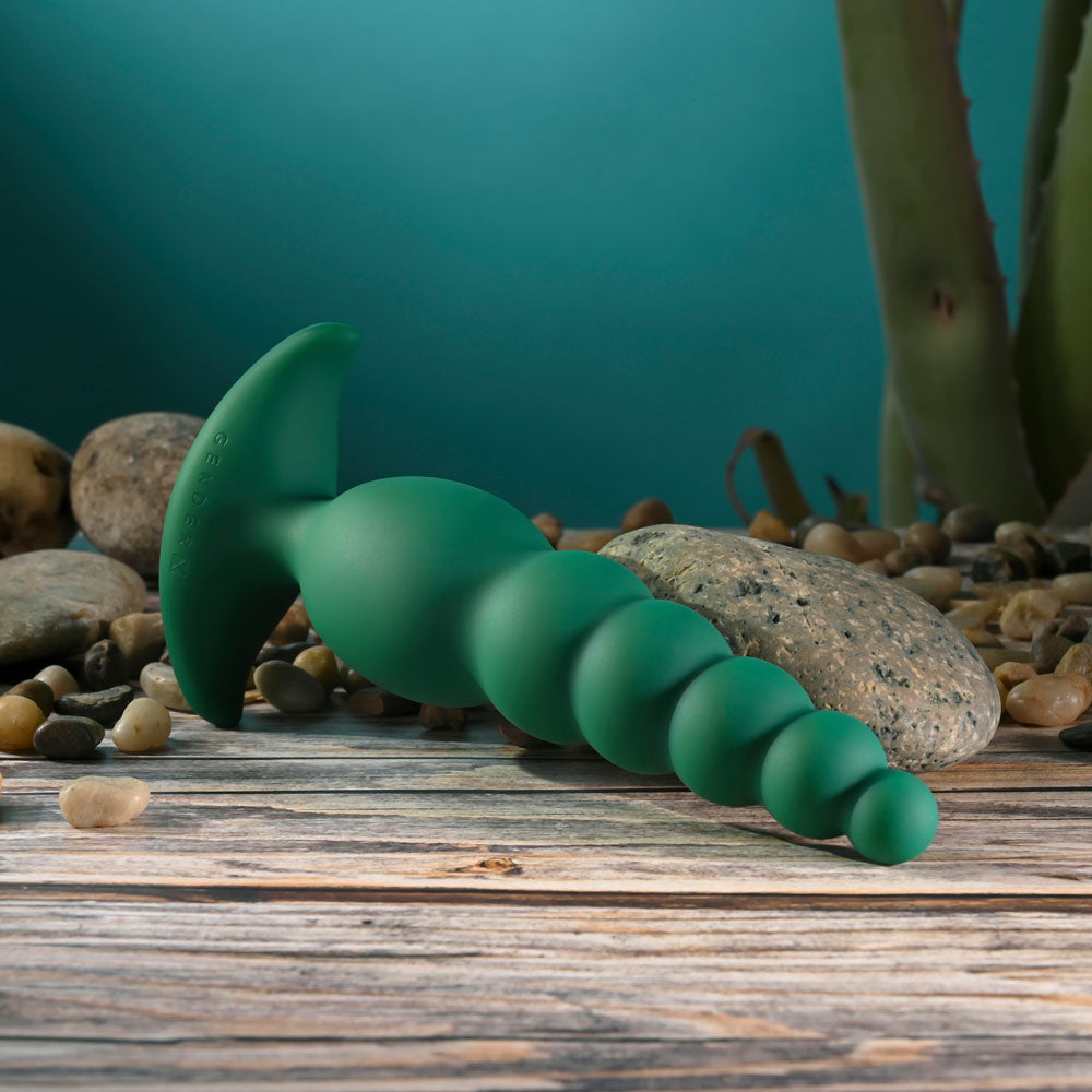Gender X THE RATTLER - Green 17 cm USB Rechargeable Vibrating and Twirling Anal Plug