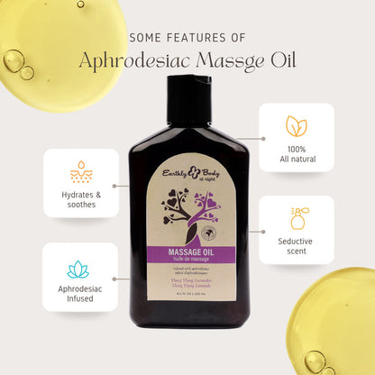 EB Hemp Seed Massage Oil YLANG YLANG LAVENDER - 250 ml - Ylang Ylang & Sandalwood Scented Massage Oil - 250 ml Bottle