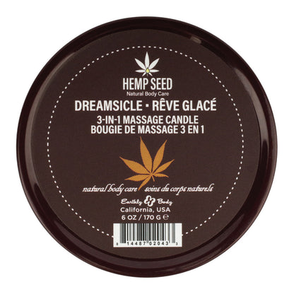 Hemp Seed 3-In-1 Massage Candle - Dreamsicle (Tangerine & Plum) - 170 g