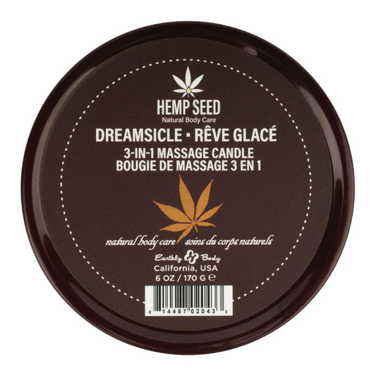 Hemp Seed 3-In-1 Massage Candle - Dreamsicle (Tangerine & Plum) - 170 g