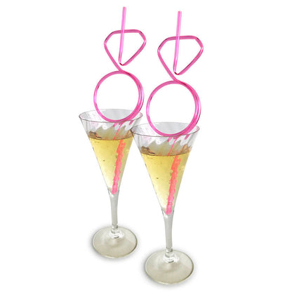 Glitterati - Diamond Ring Straws Set - Hens Party Novelty - Set of 8