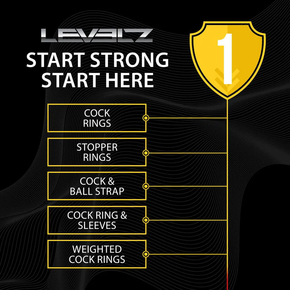 LEVELZ Liquid Silicone Ball Strap - L - Black - Black Ball Strap