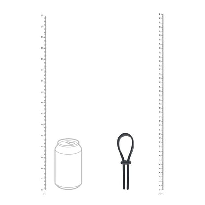 LEVELZ Wide Adjustable Silicone Lasso Cock Ring - Black Adjustable Cock Ring