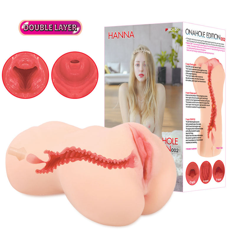 Kokos Hanna Onahole 002 - Flesh Dual Layer Vagina Stroker