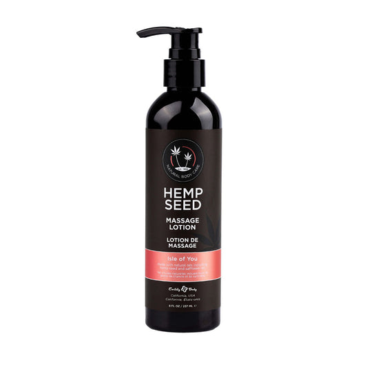Hemp Seed Massage Lotion - Isle Of You (Coconut Water, Citrus & Vanilla) Scented - 237 ml Bottle