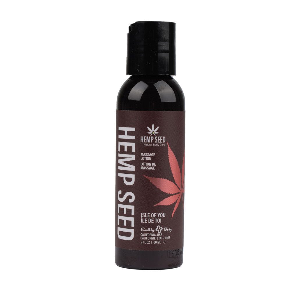 Hemp Seed Massage Lotion - Isle Of You (Coconut Water, Citrus & Vanilla) Scented - 59 ml Bottle