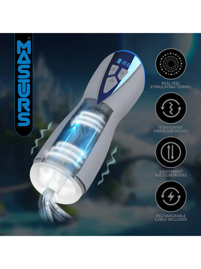 MASTURS Eloa - USB Rechargeable Sucking & Vibrating Auto Stroker with Augmented Reality