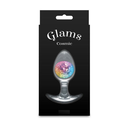 Glams Cosmic - Medium - Rainbow - Clear/Rainbow 9.5 cm Small Butt Plug