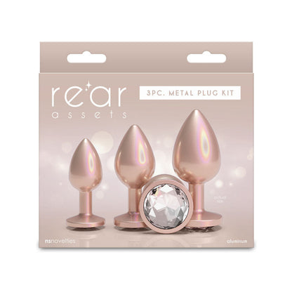 Rear Assets Trainer Kit - Iridescent Champagne - Iridescent Champagne Metallic Butt Plugs - Set of 3 Sizes