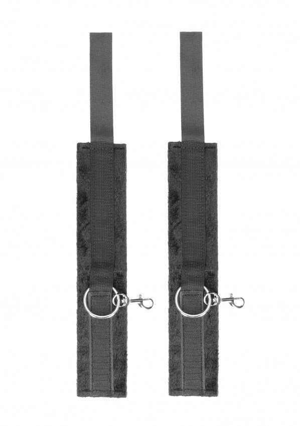 Ouch Black & White Velcro Hogtie with Wrist and Ankle Cuffs