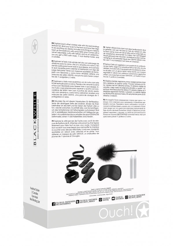 Ouch Black & White Bed Bindings Restraint Kit