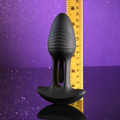 Playboy Pleasure RIM SHOT - Black 11.4 cm USB Rechargeable Vibrating Butt Plug