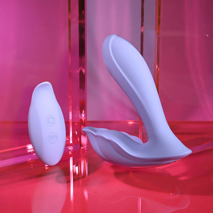 Playboy Pleasure LILAC FANTASY - Purple 13.5 cm USB Rechargeable Tapping Vibrator with Remote