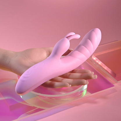 Playboy Pleasure RUB ME RIGHT - Pink 23.2 cm USB Rechargeable Thrusting Rabbit Vibrator