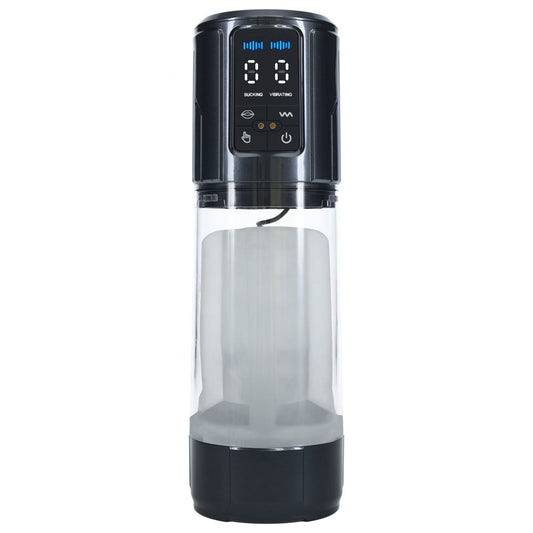 PUMPED UltraLift Automatic Masturbator - Gunmetal Grey/Clear USB Rechargeable Auto Masturbator