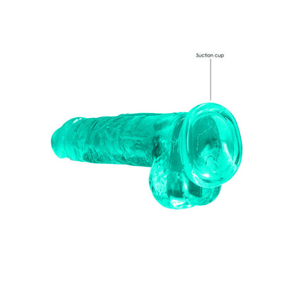 REALROCK 8'' Realistic Dildo With Balls - Turquoise 20.3 cm Dong