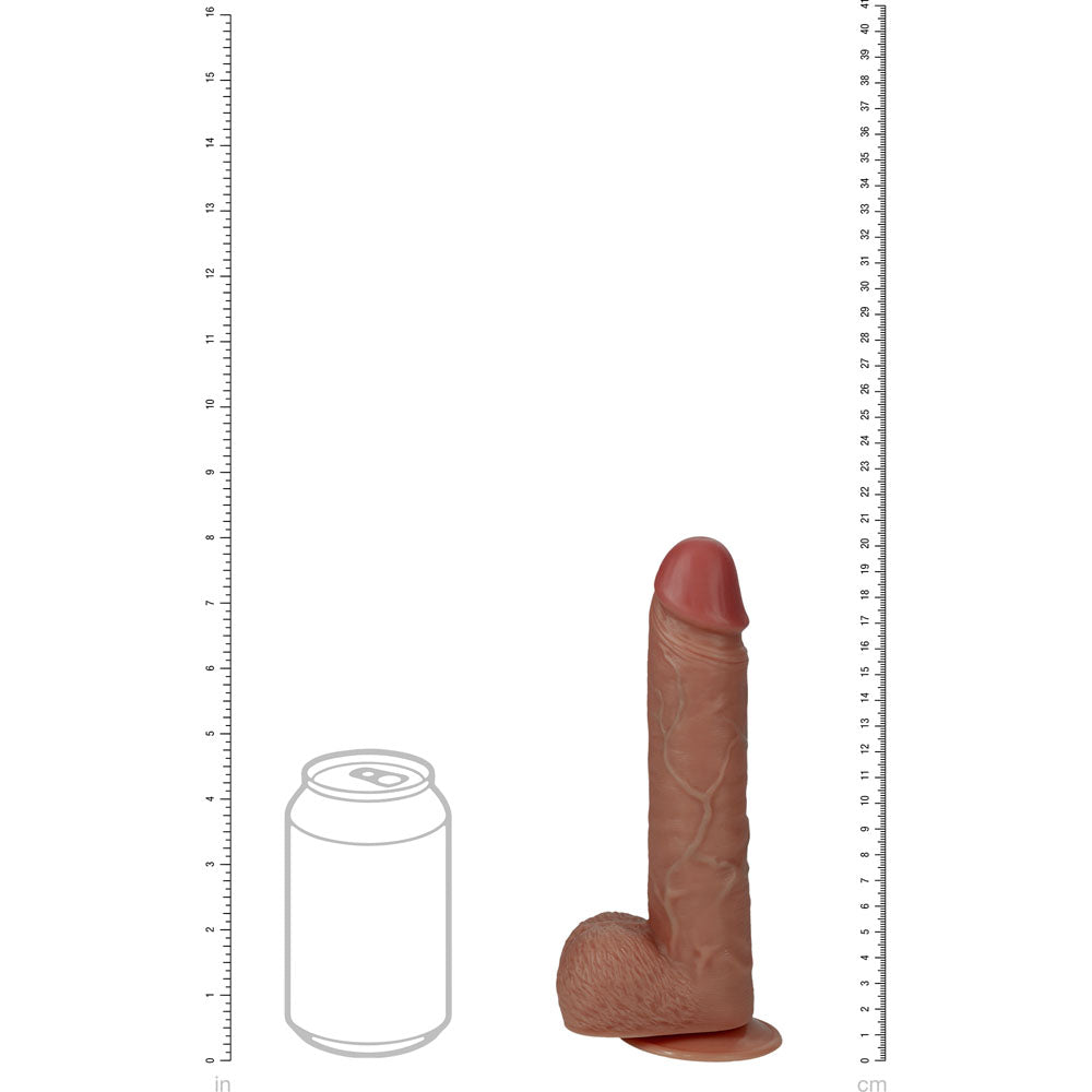 REALROCK 20cm Vibrating + Rotating Cock + Balls - Flesh - Flesh 20.3 cm (8'') USB Rechargeable Vibrating and Rotating Dong