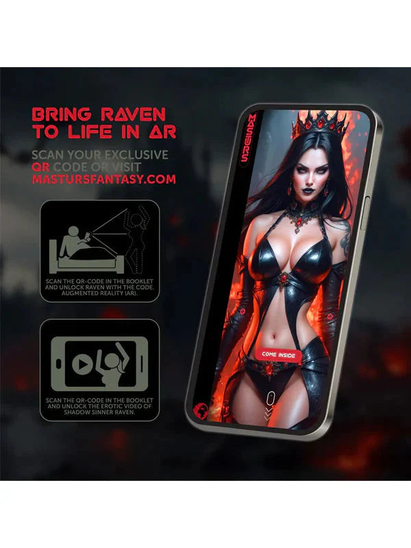MASTURS Raven - USB Rechargeable Vibrating and Sucking Auto Stroker with Augmented Reality