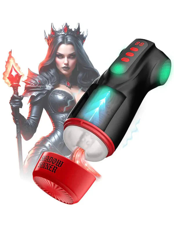 MASTURS Raven - USB Rechargeable Vibrating and Sucking Auto Stroker with Augmented Reality
