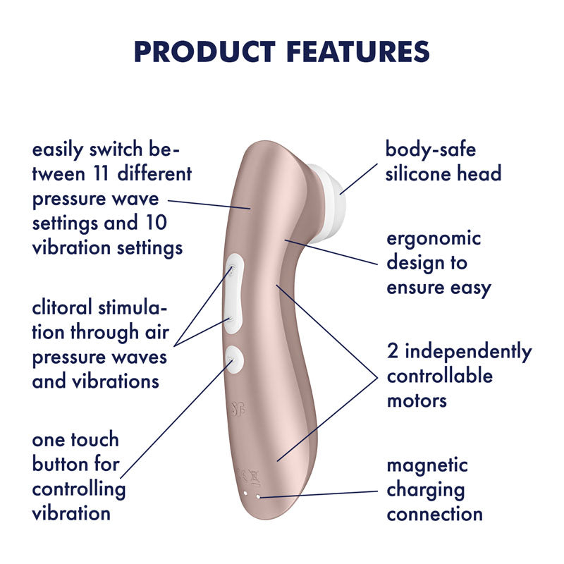 Satisfyer Pro 2+ Vibration Clitoral Stimulator Rose Gold