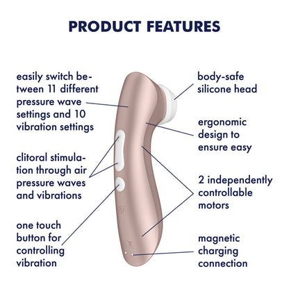 Satisfyer Pro 2+ Vibration Clitoral Stimulator Rose Gold