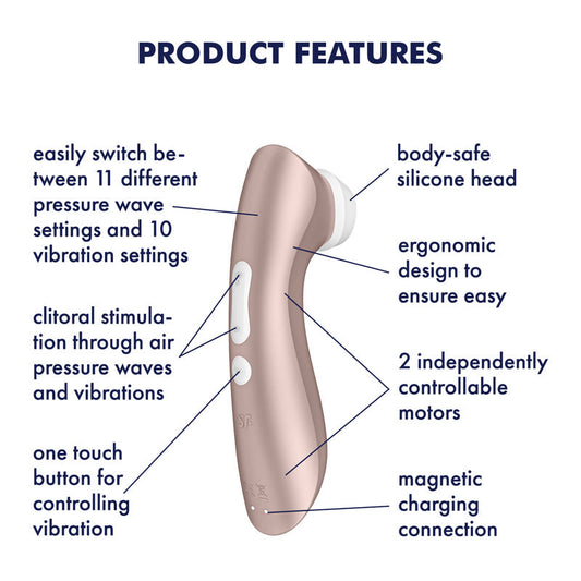 Satisfyer Pro 2+ Vibration Clitoral Stimulator Rose Gold