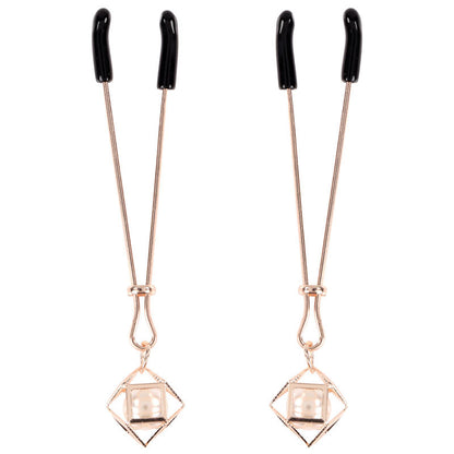 Sex & Mischief Brat Pearl Nipple Clips - Rose Gold - Set of 2