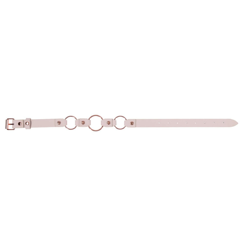 Sex & Mischief Peaches n CreaMe Ring Day Collar - Peach Bondage Collar