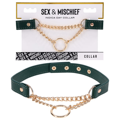 Sex & Mischief Indica Day Collar - Green/Gold Collar