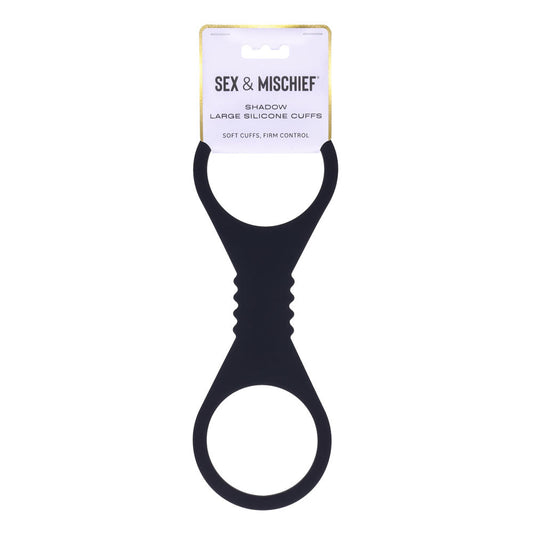 Sex & Mischief Shadow Large Silicone Cuffs - Black Large Restraints