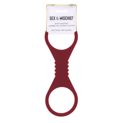 Sex & Mischief Enchanted Large Silicone Cuffs - Burgundy Large Restraints