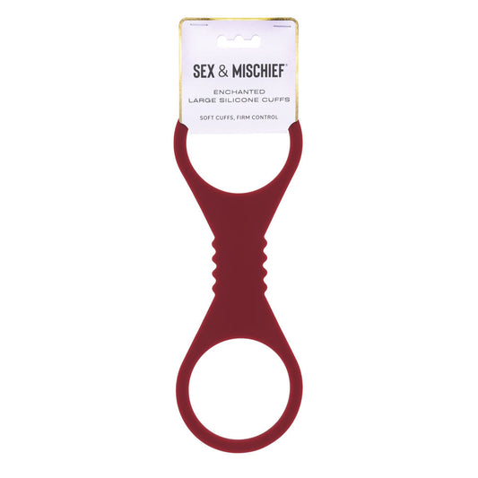 Sex & Mischief Enchanted Large Silicone Cuffs - Burgundy Large Restraints