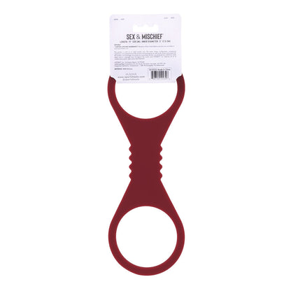 Sex & Mischief Enchanted Large Silicone Cuffs - Burgundy Large Restraints