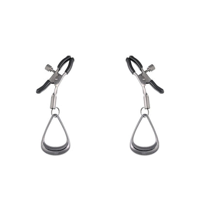 SPORTSHEETS Velvet Noir Tuggable Nipple Clamps - Gunmetal Adjustable Nipple Restraints