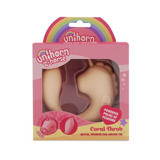 Unihorn - C Horse - Coral Throb - Coral USB Rechargeable Dual Unicorn Vibrator