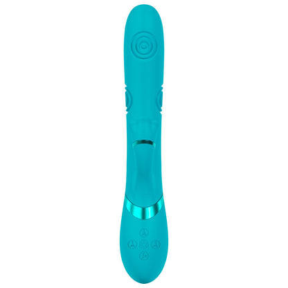 VIVE Fiore - Blue 25 cm USB Rechargeable Tapping Rabbit Vibrator