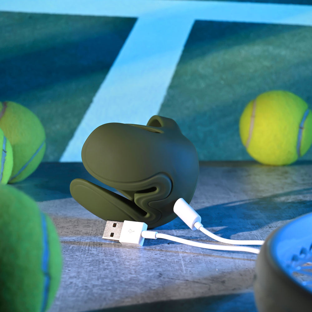 Zero Tolerance NUTTY BUDDY - Olive Green USB Rechargeable Vibrating Cock & Balls Ring