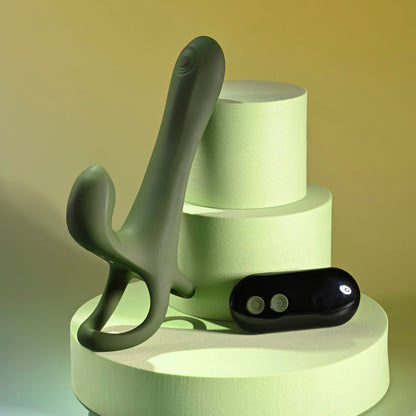 Zero Tolerance STRAP, TAP & GO - Green USB Rechargeable Vibrating & Tapping Penis Sleeve with Wireless Remote