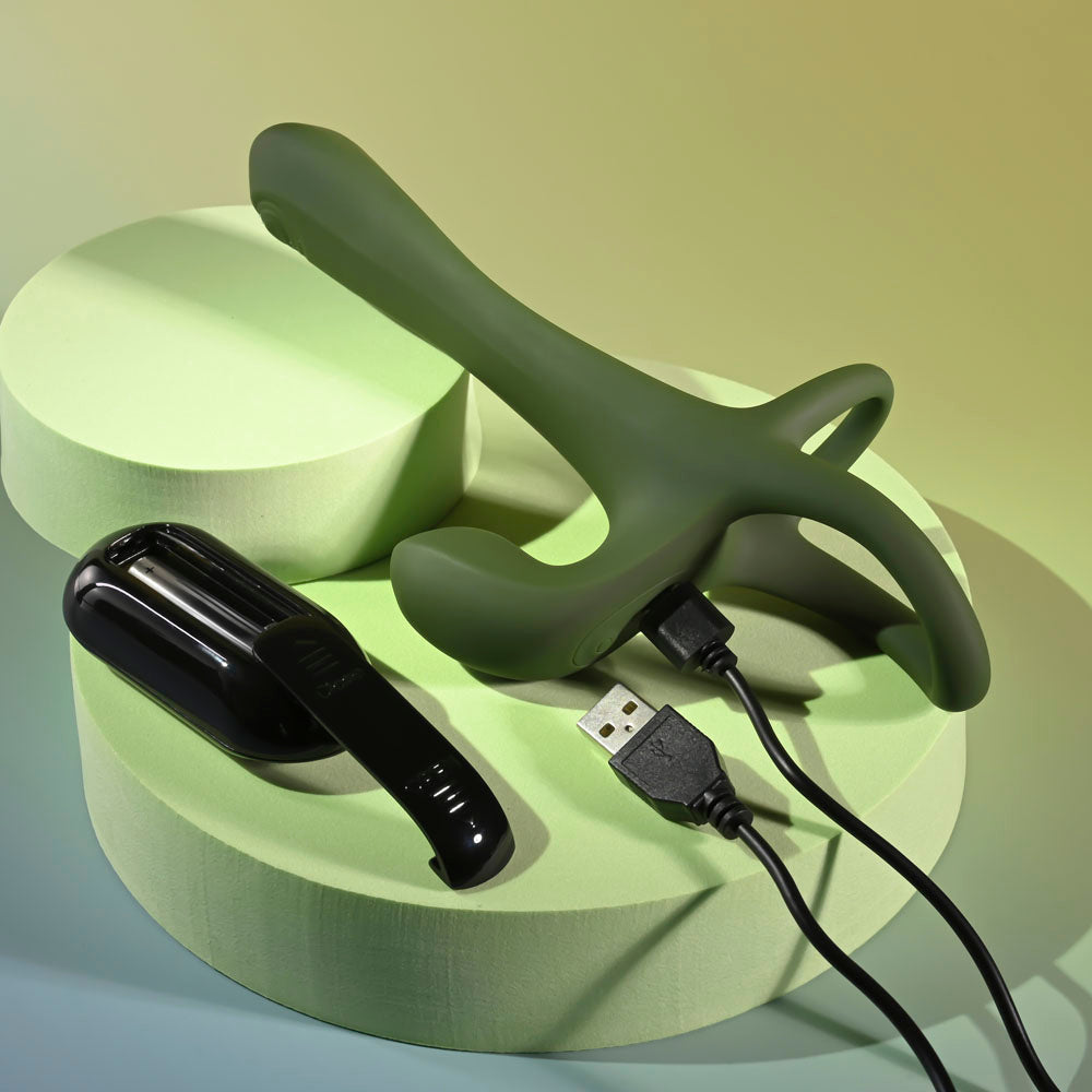 Zero Tolerance STRAP, TAP & GO - Green USB Rechargeable Vibrating & Tapping Penis Sleeve with Wireless Remote