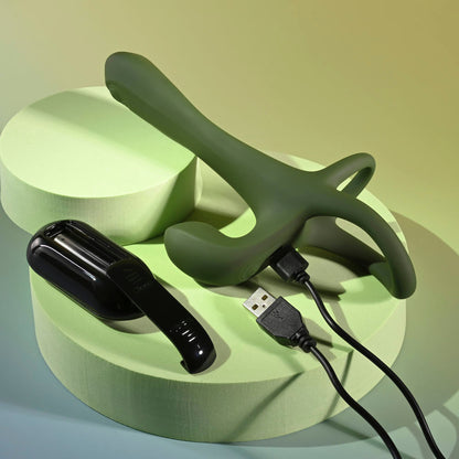 Zero Tolerance STRAP, TAP & GO - Green USB Rechargeable Vibrating & Tapping Penis Sleeve with Wireless Remote