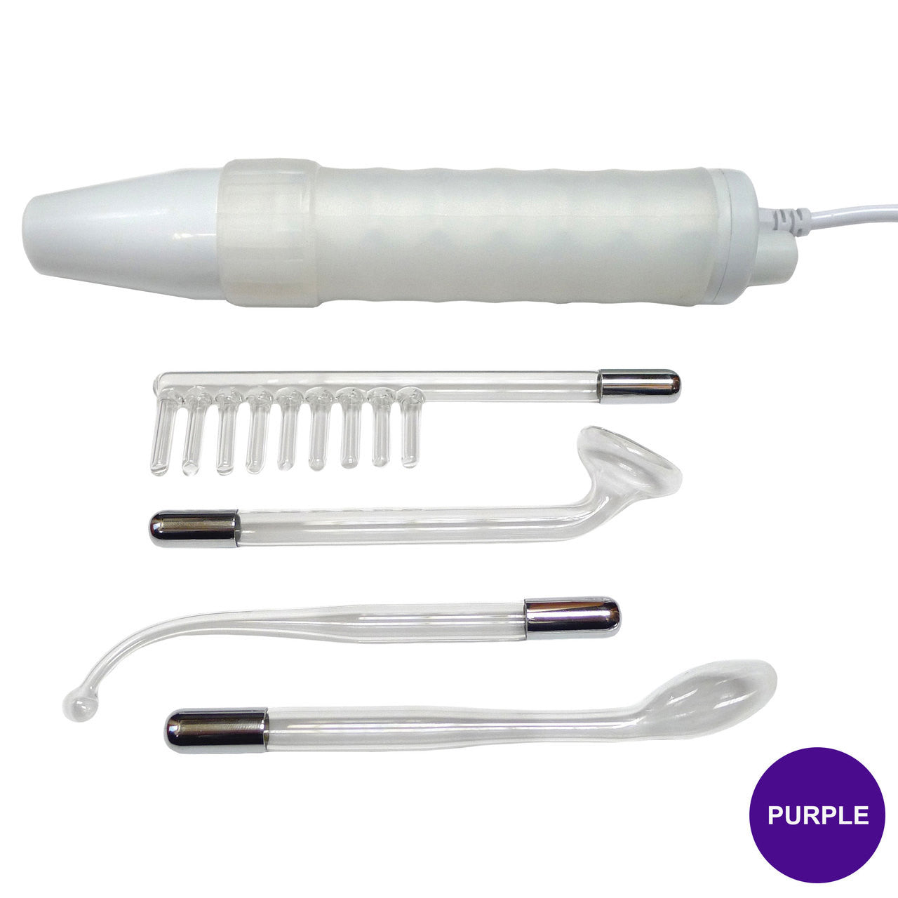 KinkLab Neon Wand Electrosex Kit - Purple E-Stim Kit - 5 Piece Set