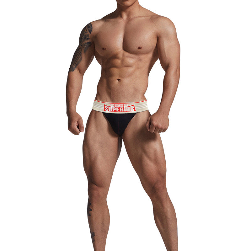 Club Jox Superior Black with Red Stripe Jock Strap